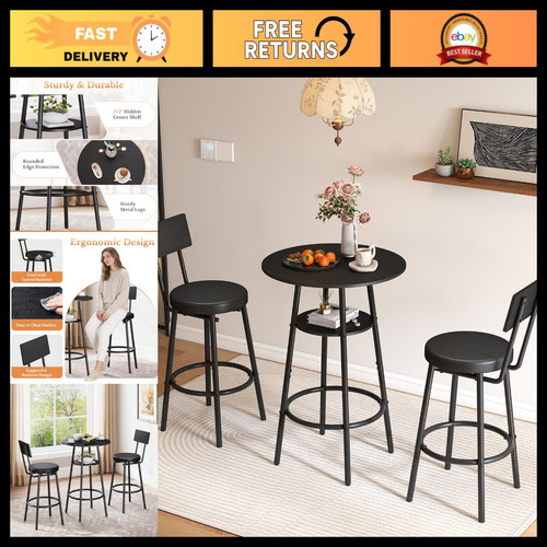 Round bar table - round, set